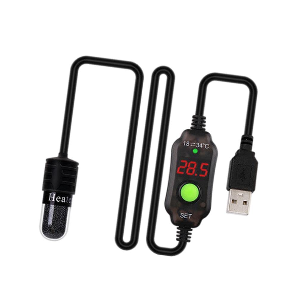 kowaku Aquarium-Heizung, Tauch-Thermostat, Heizstab, USB-Einstellbarer Temperaturregler für Haustier-Trinkwasser, Hornfrosch-Pool