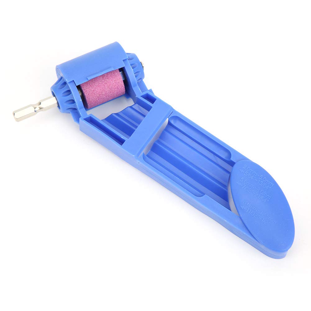 Portable Drill Bit Sharpener Sharpening Power Tool Straight Shank for Grinding Metal Drill Bits(Blue)