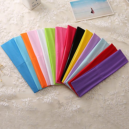 14pcs Mixed Colors Yoga Sports Headbands for Women - Soft Elastic Stretch Girls Athletic Headbands2