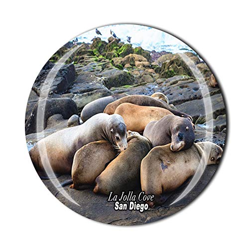 La Jolla Cove San Diego 3D USA Fridge Magnet Souvenir Crystal Glass Magnet Travel Souvenir Collection Gift Home Kitchen Decoration
