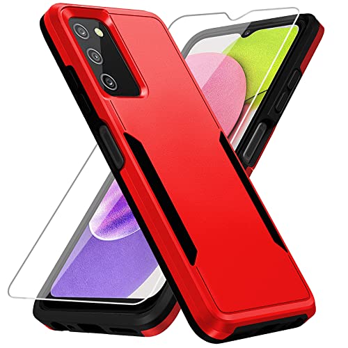 Image of for Samsung Galaxy A03S Case with HD Screen Protector, Red