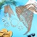 Coume 9 Pcs Halloween Mermaid Cosplay Costume Women Crochet Skirt Rhinestone Long Fishnet Gloves Necklace Bracelets Hair Clip