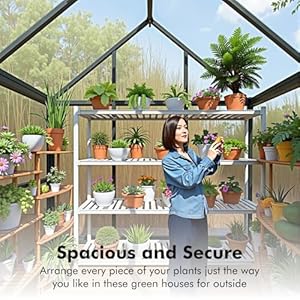 6x4ft greenhouse for outdoor greenhouse kit with uv resistant pc panels reinforced aluminum frame endure strong wind heavy snow large walk in green house for outside garden backyard  urban country home decor