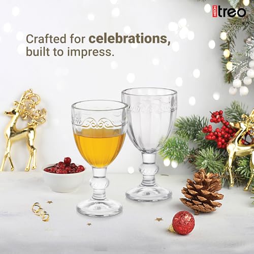 Image of Treo by Milton Glace Shot Glasses I Set of 6 (65 ml) | Elegant Fluted mini Glasses with Geometric Design for Shots, mocktails, tasters & Parties