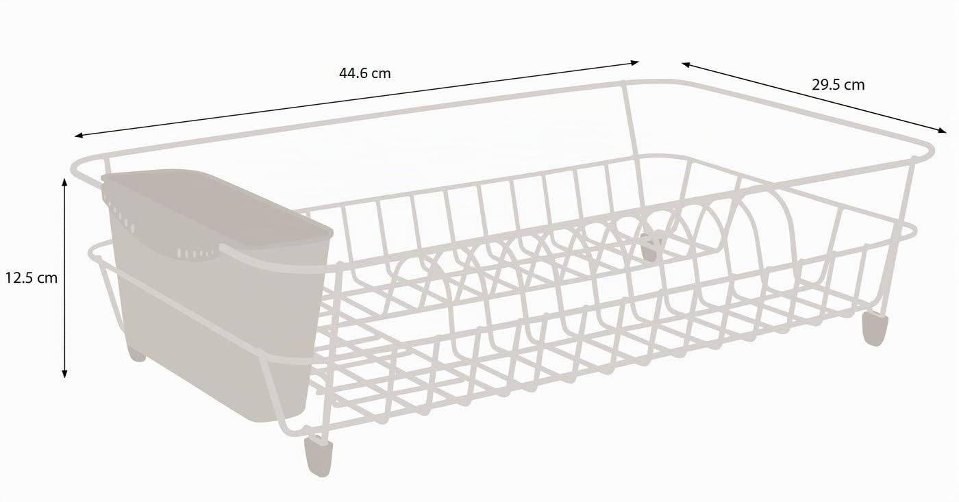 simplywire - Égouttoir à Vaisselle - Antirouille avec Support de Couverts - Acier recouvert de Plastique Noir