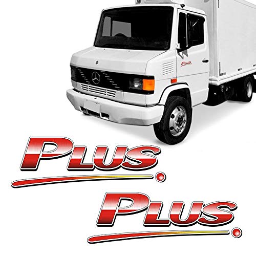 Par Emblemas Plus Mercedes Benz 710 Adesivo Lateral Caminhão