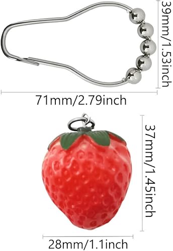 Miniatura 2 de Juego de 12 ganchos decorativos de acero inoxidable de acero inoxidable, ganchos decorativos para cortina de ducha de baño, anillos de ducha con