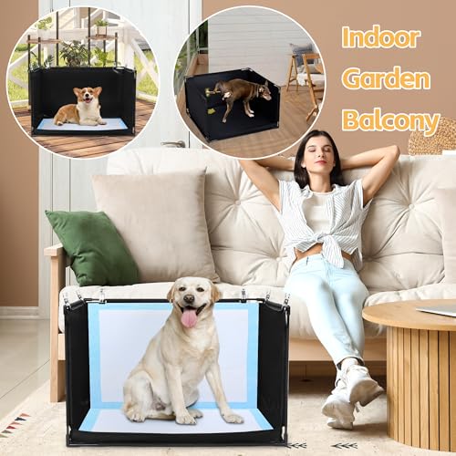 Image of HOMBYS Dog Pee Pad Holder with High Walls, No-Spill Indoor Potty for Large Dogs, Foldable Puppy Litter Box, Patent Pending (25.2 inch Lx21.3 Wx15.7 H)