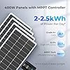 Renogy 400 Watt 12 Volt Premium 4 Pcs 100W Panel+40A MPPT Charge Controller+ Bluetooth Module Fuse+ Mounting Z Brackets+Adaptor Kit +Tray Cables Set, 400W, Grid 12V Solar Power System