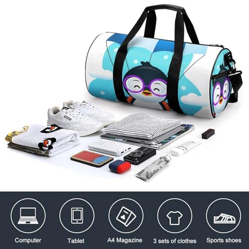 Duffel bag mignon motif pingouin avec format weekend 45cm - 4