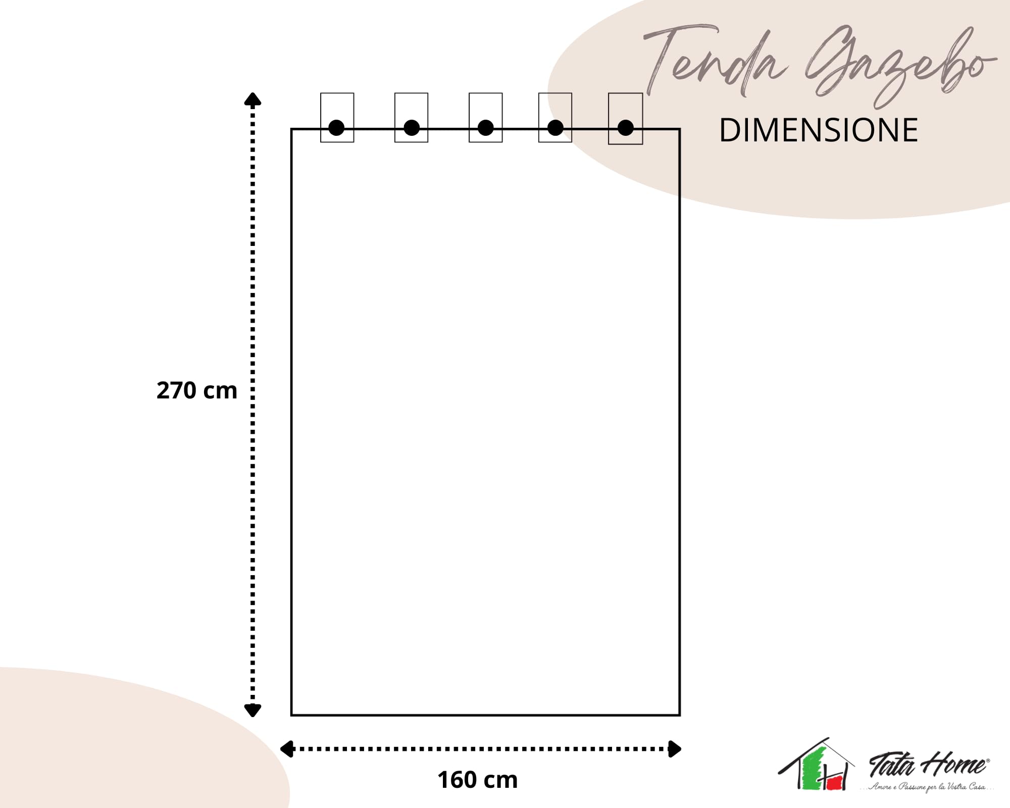 Tenda Gazebo Tenda da Sole per Balcone Veranda Tende da Esterno Ombreggiante Resistente Lavabile Misura 160x270 cm Colore Beige (4 pezzi)