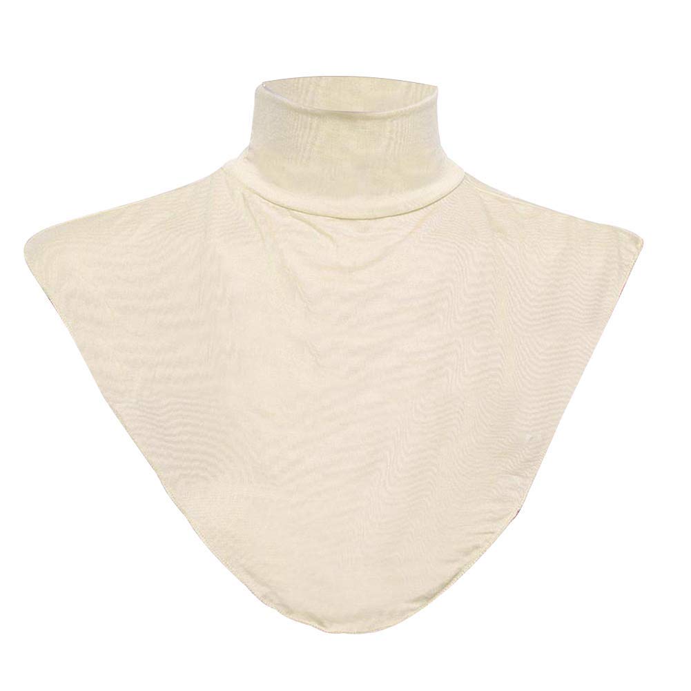 Modal Turtleneck Fake Collar Detachable Half Blouse Pullover Dickey Faux Collar, Beige, Medium