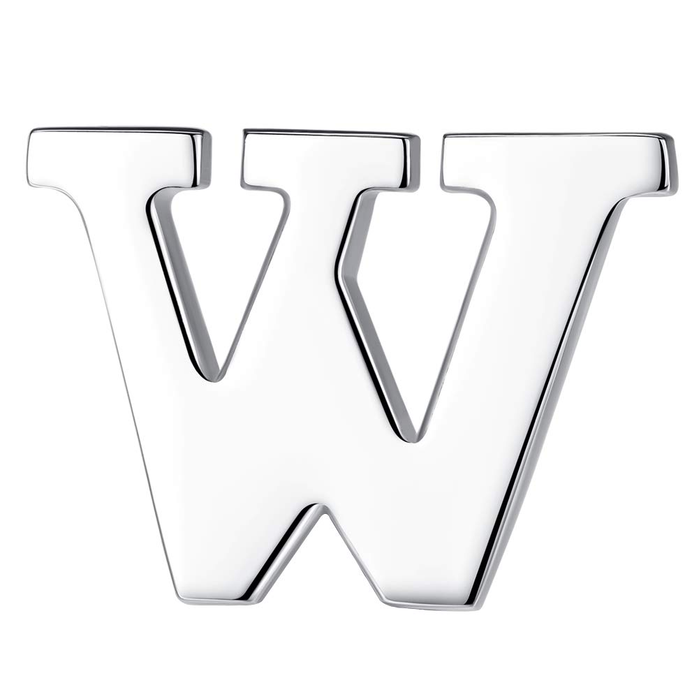 HONEY BEAR Initial Alphabet Letter Lapel Pins Collar Badge Brooches for Mens/Womens Shirt Dress Decoration Silver