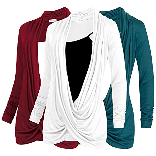 Image of Free to Live 3 Pack Long Sleeve Nursing Tops Breastfeeding Shirts Cardigan Sweaters for Women Lightweight Postpartum Clothes