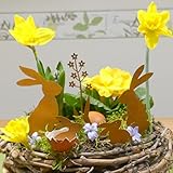 hase blech Osterdeko in Rostoptik ist die perfekte Ergänzung für die Osterzeit. Aber nicht nur im Osterkranz sind diese Kaninchen ein Blickfang. Im Sommer sind die Beetstecker auch eine tolle Gartendekoration.