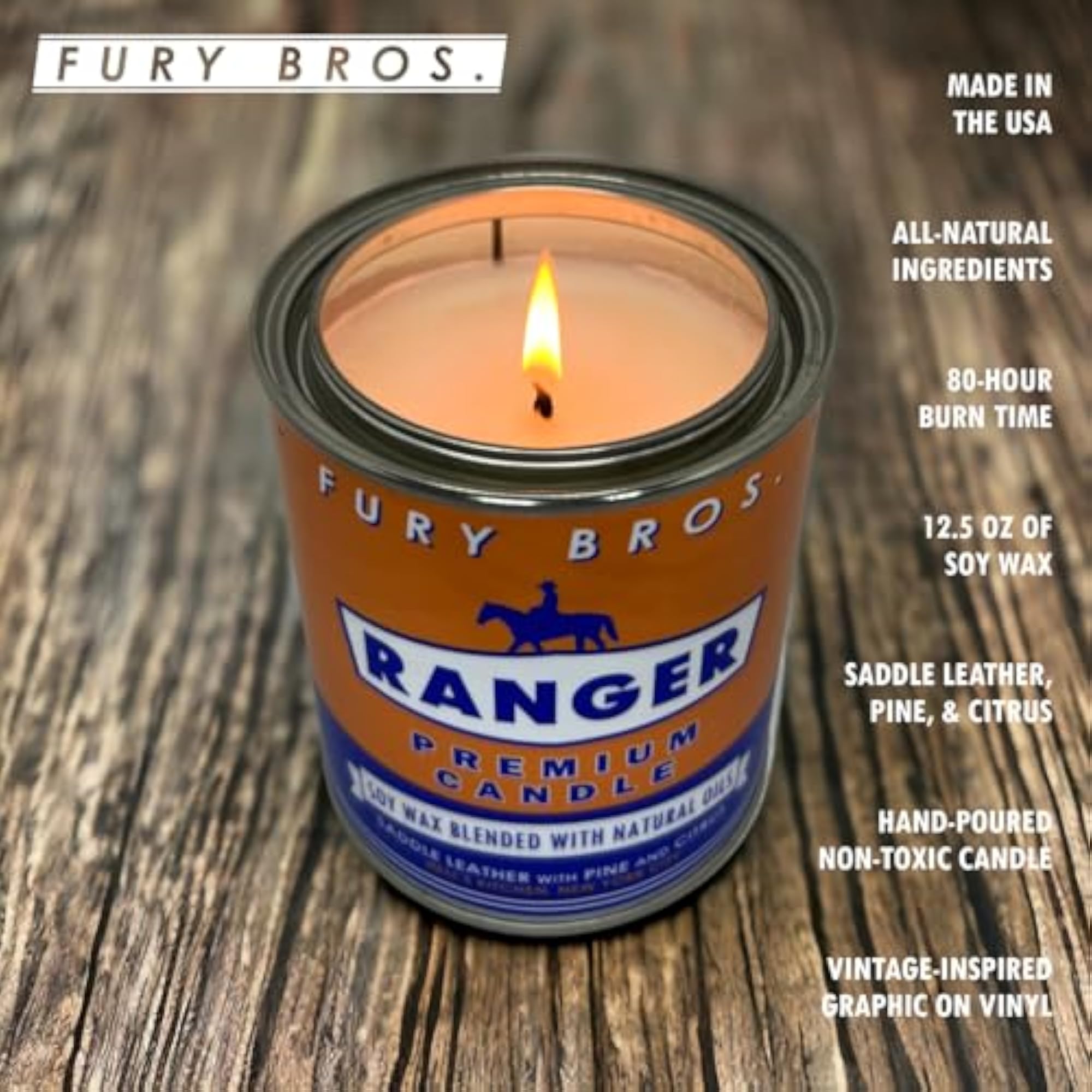Ranger Scented Candle for Men, Premium Soy Wax Candle