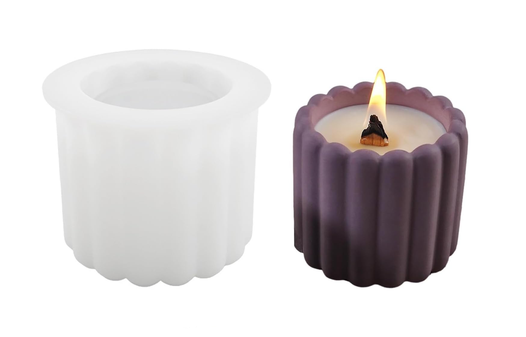 RKPM HOMES Vessel Candle Mold I Vertical Stripes Round Bottle Silicone Concrete Epoxy Resin Deep Casting Jar Mould I for DIY Handmade Art Crafts Jewelry Storage Ring Trinket Container Box Home Décor-image-42