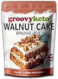 Groovy Keto Walnut Cake Cupcake Mix | Low Carb | Keto Friendly | Sugar Free | Only 1.5g Net Carbs Per slice | Keto Baking Mix, Diabetic Friendly - 280g Pouch