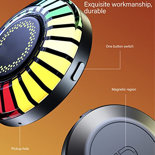 Image of Rechargeable Music Rhythm Light, 2pcs RGB Pickup Ambient Lamp APP Control Sound Activated Magnetic Colorful LED Lights Built in Microphone for Car Partie Stage