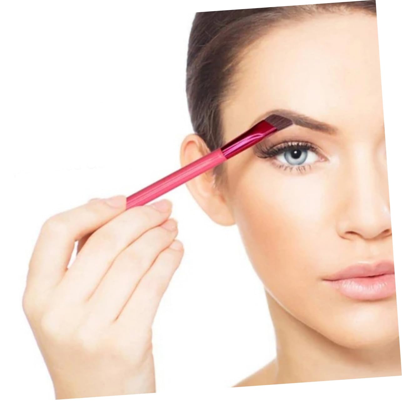 FRCOLOR 10pezzi Spazzola Angolata Per Sopracciglia e Ombretto Di Strumenti Cosmetici Leggeri e Portatili Per Trucco Preciso e Definito