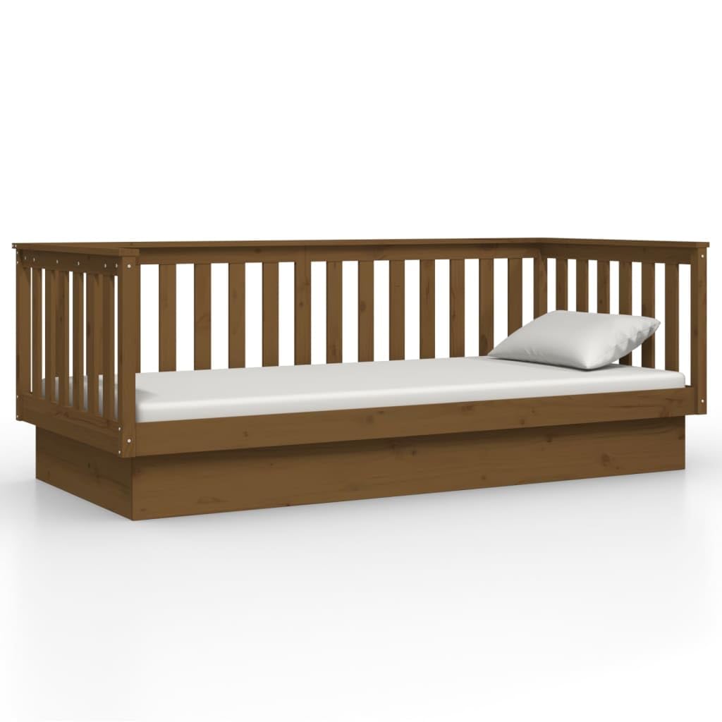 Legno massello di pino divano letto pieghevole Ambra 80x200 cm marrone