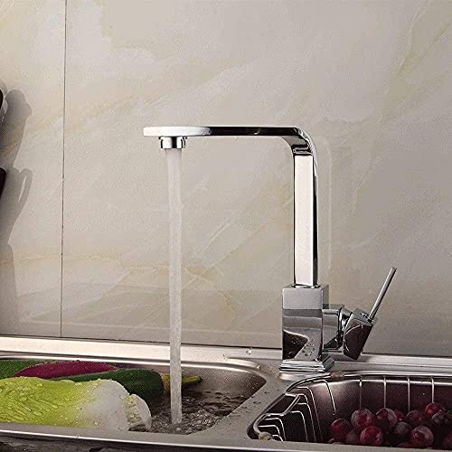 Robinet d'évier de cuisine avec bec pivotant mélangeur eau chaude et froide