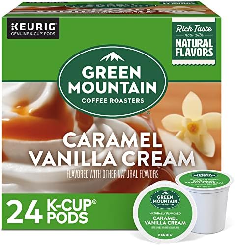 Green Mountain Coffee Roasters Caramel Vanilla Cream, Single-Serve Keurig K-Cup Pods, Flavored Light Roast Coffee, 96 Count