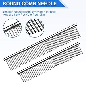 2pcsstainlesssteelmetaldogcombforremovingtangledmatsandmassagingpetcombsprofessionalpetgroomingtools Urban Country Home Decor 2pcs stainless steel metal dog comb for removing tangled mats and massaging pet combs professional pet grooming tools urban country home decor