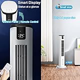 BeiLiHe Evaporative Air Cooler, 43'' Cooling Fan with 60° Oscillating, Humidifying, Removable Water Tank, Filter, Ice Packs, Remote Control, 3 Speeds, 12H Timer, Personal Swamp Cooler, White - Image 6