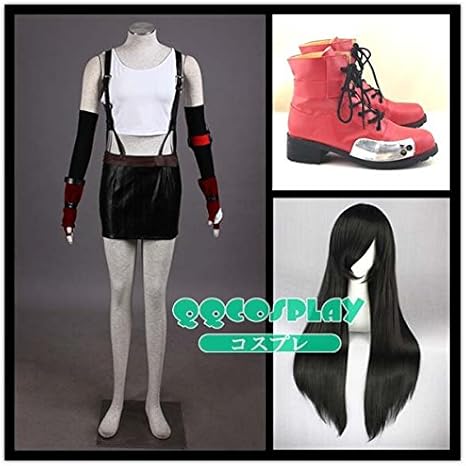 Amazon コスプレ衣装 ウイッグ 靴 ファイナルファンタジーvii ティファ ロックハート Tifa Lockhart Cosplay コスプレ 仮装 通販