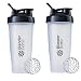 Blender Bottle Classic Loop Top Shaker Bottle, 28-Ounce 2-Pack, Clear/Black