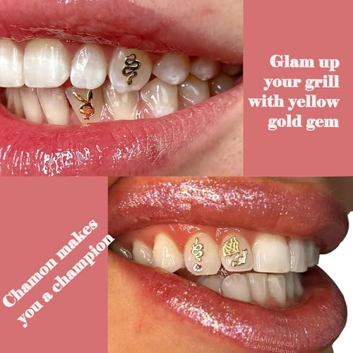 Image of CHAMON Tooth Gem,8K Gold Snake Hip-Hop Style Professional Smile Aesthetic | High-quality,Lead-free, Curvature conforms to tooth surface