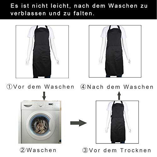 Bighas Adjustable Bib Apron With Pocket Extra Long Ties For Women Men, 18 Colors, Chef, Kitchen, Home, Restaurant, Cafe, Cooking, Baking (White) #TOP2