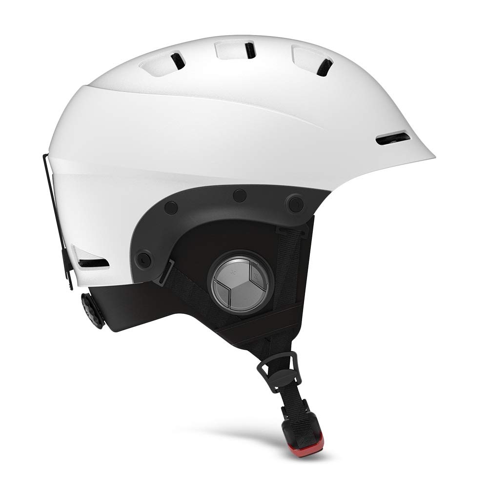 Casque de ski Bluetooth intégré imperméable doublure amovible pour homme et femme Noir Taille L
