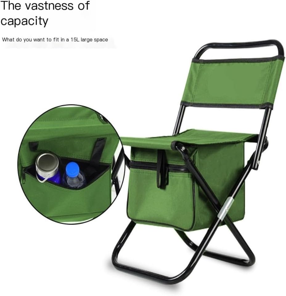 Camp Stool Folding Stool Portable Outdoor Chair Stool Portable Mazar Foldable Small Folding Chair Backrest Fishing Chair Camping Stool(Green,B)