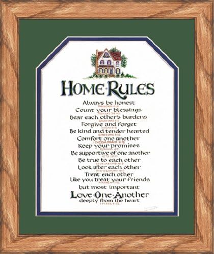 Home Rules Scripture Based Framed Art 11" X 13"