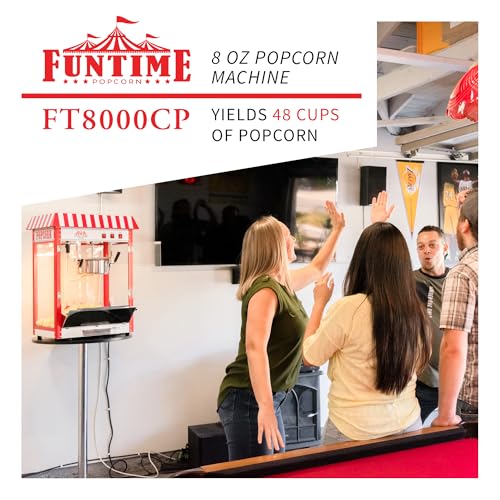 Image of Funtime FT8000CP Popcorn Machine, 8 oz., Red