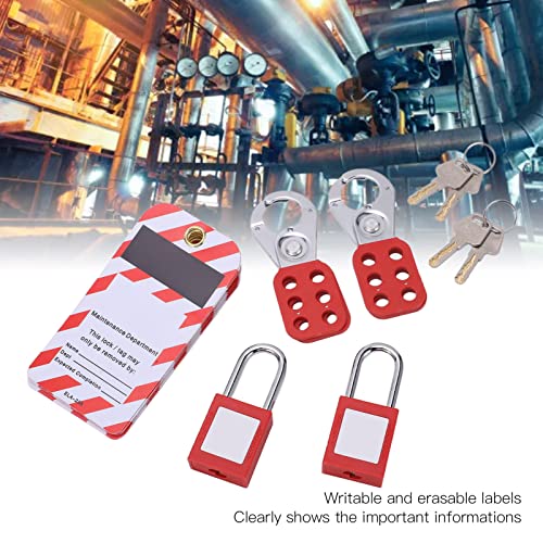 Image of Electrical Lockout Tagout Kit Tag Hasp Red Loto Locks Padlock Set Rustproof Industrial Electric Power Equipment Lock for Lock Out Tag Out Station