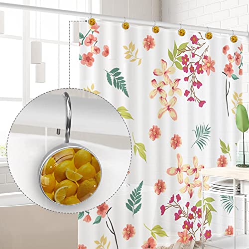 Crochets pour rideau de douche haut de gamme en acier inox finition fruits reliefs