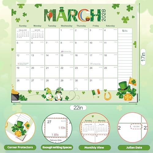 Image of GuassLee Desk Calendar 2026-2029,36 Months 22 inch x 17 inch Large Calendar from June 2026 to May 2029,Desktop /Wall Monthly Planner with Julian Date and Thick Paper for Office Home School