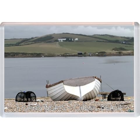 Chesil Beach Fishing Boats Jumbo Fridge Magnet Cover