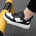 Imagen de Dhinash Zapatillas Deportivas Sin Cordones para Niños Zapatillas Casual Zapatos para Uniformes de Escuela Calzados para Correr en Asfalto Exterior Interior Zapatos de Running Negro Blanco Talla 33