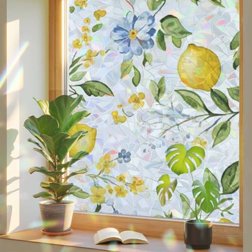 Lámina Vinilo Decorativo para Ventanas Amarillo Limón 17.7x78.7in miniatura 1