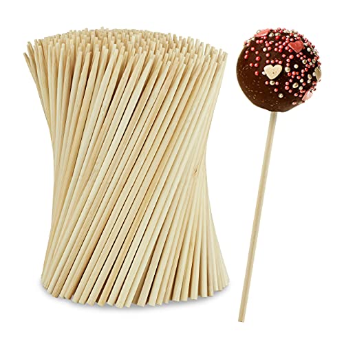Relaxdays Cake Pop Sticks, 400 Stück, Bambus, 15 cm Länge, Lutscher