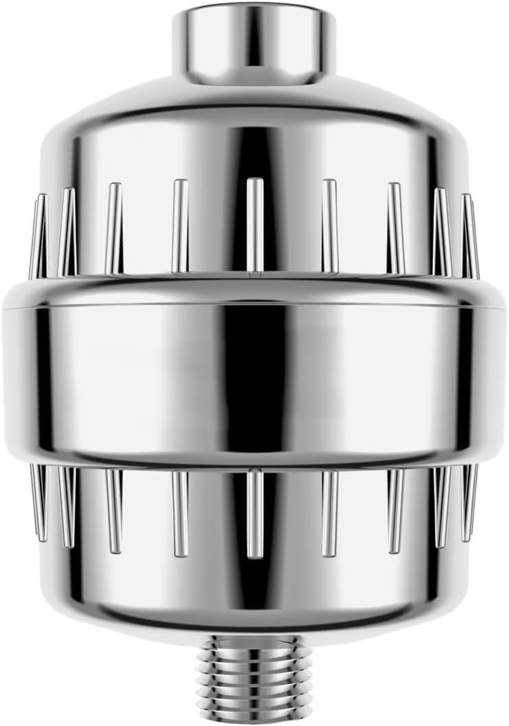 Shower Filter for Bathroom | Inline Shower Head Filter with Chrome Finish and Threaded Inlet and Outlet | Water Filtration Attachment for Compatible Shower Arms and Heads-image-22