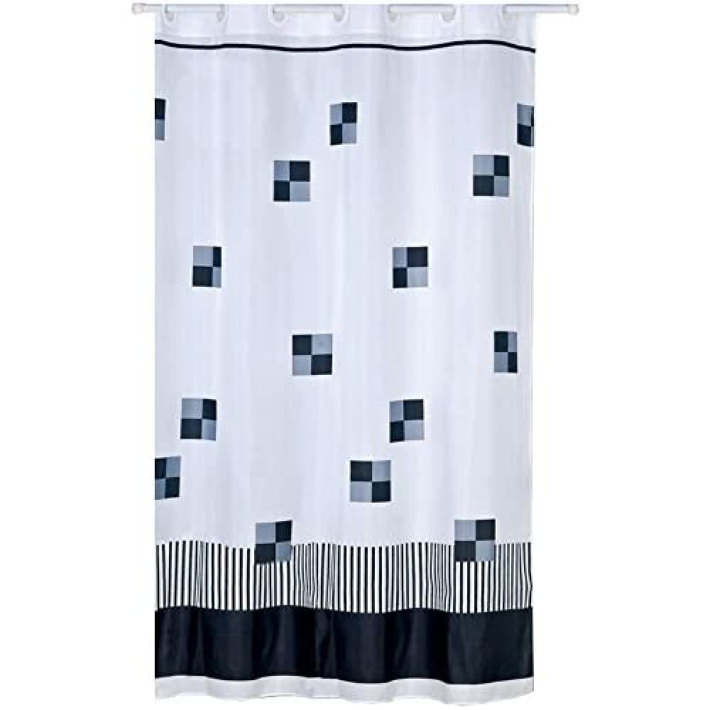 MSV Duschvorhang Silber, 180x200 Cm – Moderner Look, Wasserabweisend