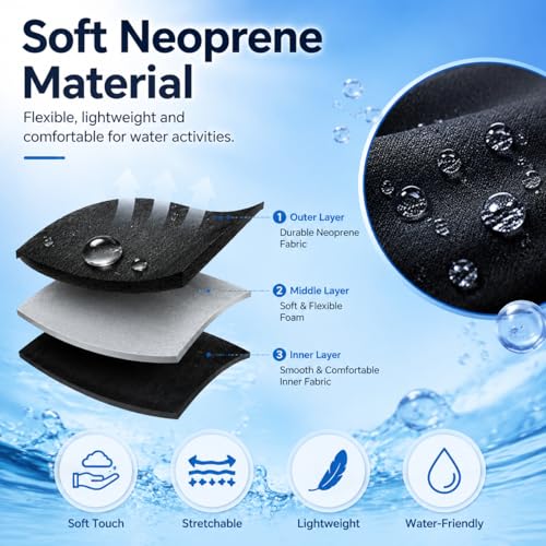 Water Baby Carrier for Swimming, Ergonomic Waterproof Infant Chest Holder for Newborn Toddlers with Adjustable Straps, Lightweight Neoprene Baby Sling for Pool Beach Bath (Grey)