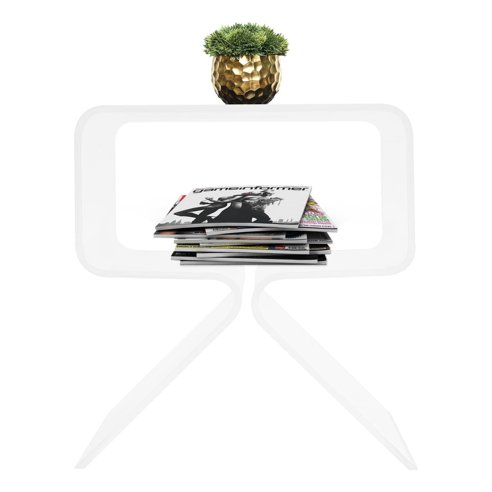 Table d'appoint à 2 étages en acrylique - 40 x 30 x 45 cm - Charge totale : 10 kg - Pieds de support stables - Table en acrylique transparent pour les espaces restreints - Table basse
