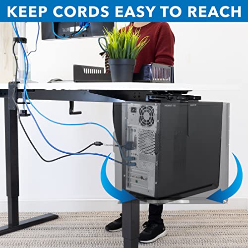 Cpu Under Desk Mount Bracket - Computer Tower Wall And Under Counter Holder, 360 Degree Swivel Adjustable Height And Width Wall-Mountable #TOP3