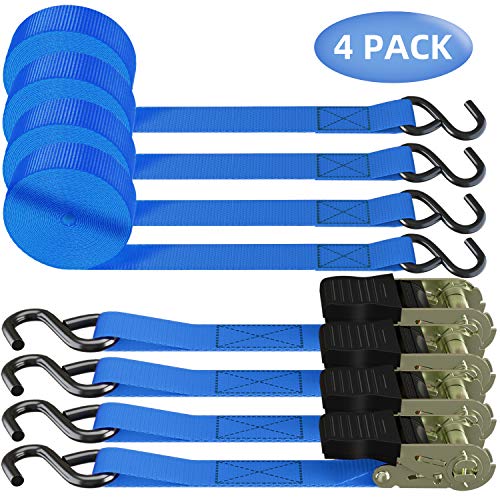 Ohuhu Ratchet Tie Down Straps - 4 Pack - 15 Ft - 500